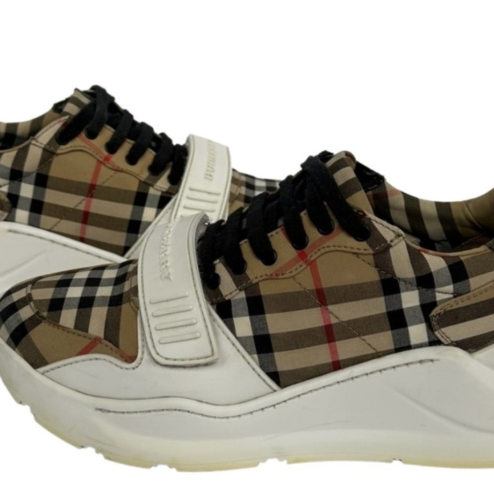 Burberry Checkered Sneakers with Black and White Accents